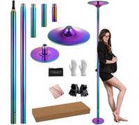 Dance Pole, Fixed Dance Pole For Home Use, Portable And Detachable Stripper Fitness Pole, Adjustable Height, Static And Rotating,