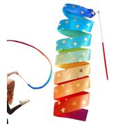 Dance Ribbon: Colorful Streamer 2m Long Durable Satin Fabric Rotating Heart Pattern Cane Toy | Ribbon Ballerina for Bowl Fillers