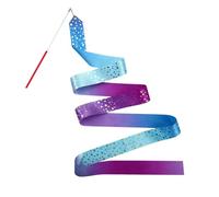 Dance Ribbon - Long Sparkly Foldable Gradient Twirling Streamers | Ribbon Dancer Wands for Parties, Classrooms, Talent Shows, Fitness Training, Rhythmic Gymnastics, Games & Creative Movement Fun