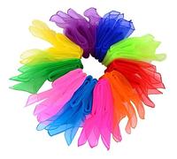 Dance Scarf, Dance Scarves 20 pieces Multicolor Square Juggling Scarves for Kindergarten Child Show Belly Dance 10 colors 24inch