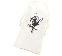 Dance Shoe Carrier Bag Canvas Drawstring Pouch for Ballet Dancers | Wear Resistant Breathable Storage, Handheld Travel Organiser, Beige Finish, Fits Mesh Covers and Accessories