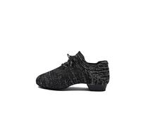 Dance Shoes Adult Latin Soft Sole Modern Dance Shoes Flat Heel Teacher Jazz Practice Socks Standard Indoor Ballet Sneaker(Black,36)