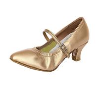 Dance Shoes for Women - Closed Toe Character Shoes with Adjustable Ankle Strap Modern Salsa Tango Dance Pumps Mid Heels Latin Dance Practice Shoes Wide Fit Indoor Dance Shoes