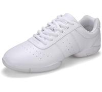 Dance Shoes for Women,Jazz Shoes,Lace Up Shoes Dance Sneakers Breathable Walking Cheerleading Training Dance Shoes White