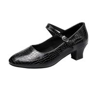 Dance Shoes for Women Wedge Comfortable Heels Black Jazz Cross Strap Split Sole Pu Latin Wedges Brown Womens Sandals Women's Mary Jane Pumps Close Toe Dress Court 3-Black Size 6.5