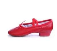 Dance Shoes Leather Practice Dance Shoes Teacher Teaching Ballet with Heels Dance(Red,8)