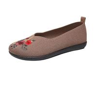 Dance Shoes Women's Comfortable Slip On Walking Shoes Ballet Flats Non-Slip Flat Knitting Summer Shoes Lightweight Outdoor Shoes Exquisite Embroidery Women's Shoes Traditional Shoes Summer Elegant