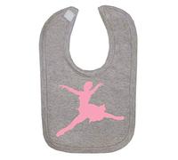 Dance Silhouette Ballerina (Pose 3) Cotton Baby bib - Grey