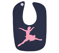 Dance Silhouette Ballerina (Pose 3) Cotton Baby bib - Navy