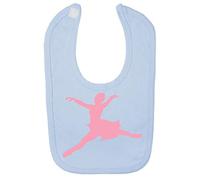 Dance Silhouette Ballerina (Pose 3) Cotton Baby bib - Pastel Blue