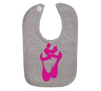 Dance Silhouette Ballerina (Pose 4) Cotton Baby bib - Grey