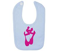 Dance Silhouette Ballerina (Pose 4) Cotton Baby bib - Pastel Blue