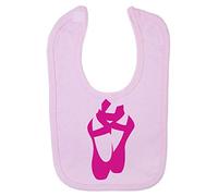 Dance Silhouette Ballerina (Pose 4) Cotton Baby bib - Pastel Pink