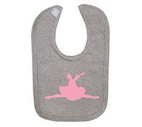 Dance Silhouette Ballerina (Pose 6) Cotton Baby bib - Grey