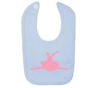 Dance Silhouette Ballerina (Pose 6) Cotton Baby bib - Pastel Blue