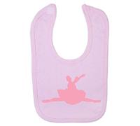 Dance Silhouette Ballerina (Pose 6) Cotton Baby bib - Pastel Pink