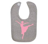 Dance Silhouette Ballerina (Pose 7) Cotton Baby bib - Grey