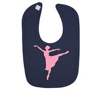 Dance Silhouette Ballerina (Pose 7) Cotton Baby bib - Navy
