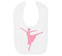 Dance Silhouette Ballerina (Pose 7) Cotton Baby bib - White