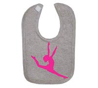 Dance Silhouette (Pose 1) Cotton Baby bib - Grey