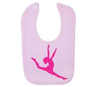 Dance Silhouette (Pose 1) Cotton Baby bib - Pastel Pink