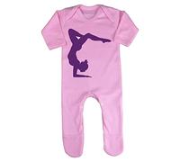 Dance Silhouette (Pose 2) Baby Romper Jumpsuit with feet, 3-6 Months, Pastel Pink