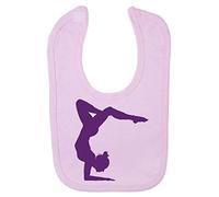 Dance Silhouette (Pose 2) Cotton Baby bib - Pastel Pink