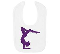 Dance Silhouette (Pose 2) Cotton Baby bib - White