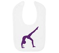 Dance Silhouette (Pose 5) Cotton Baby bib - White