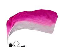 Dance Silk Veil,Dance Silk Veil Poi,Colorful Silk Poi Flags with Poi Ball - Elegant Belly Dance Poi Streamer, Gradual Colors Silk Scarf Veil for Arts, Worship and Dance Practices, White Gradient Pink