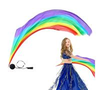 Dance Silk Veil Poi,Elegant Silk Veil Scarf Poi Ball Streamer | Gradual Colors Unique Silk Scarf for Dance, Belly Dance Practice, Worship