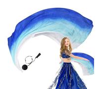 Dance Silk Veil - Silk Scarf Veils, Colorful Gradual Ribbon, Elegant Poi Ball Accessory | Flow Arts Belly Tool, Performance Practice Prop, Creative Worship, Expressive Movement for Dance