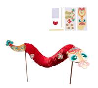 Dance Snake Assembly Toy Set For Kid Teen Handmade Chinese Paper Puppet Craft Set For Spring Festival Party Supplies Dragon Dance