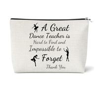 Dance Teacher Appreciation Gifts Cosmetic Bag Ballet Gift for Women Dance Instructor Gift Makeup Bag Thank You Gifts for Dancer Dancing Master Teachers' Day Christmas Birthday Present