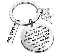 Dance Teacher Gifts Keychain Dance Instructors Gifts Dance Jewelry Gifts Thank You Dance Coach Gifts Love to Dance Charm (silver)