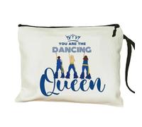 Dance Themed Gifts You Are The Dancing Queen Makeup Bag, Birthday Party Decorations Gifts For Music Lovers Women Her Mamma-Bag Stuff Musical Comedy Gift, White, Simple