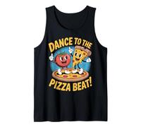 Dance to the Pizza Beat Cute Pizza & Tomato Design Tank Top