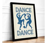 Dance Together Modern Framed Wall Art Print A4 (29.7×21cm) Black, Wall Decor for Living Room, Bedroom, Office & Home, Ready to Hang, Art Gift
