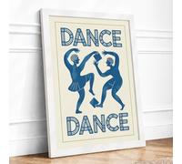 Dance Together Modern Framed Wall Art Print A4 (29.7×21cm) White, Wall Decor for Living Room, Bedroom, Office & Home, Ready to Hang, Art Gift