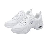 Dance Training Sneakers,Breathable Mesh Dance Sneakers,Breathable,Non Slip,Wear Resistant,Suitable for Jazz,Tap,Street Jazz,Aerobics Classes,Ballet,Quickstep,Sports White