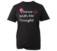 Dance with Me Tonight T-Shirt - Romantic Party Tee with Hat & Heart Design - Fun Love Gift for Men & Women Valentine Top (Black, M)
