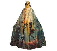 Dance With Music Print Hooded Unisex Adult Cloak Halloween Christmas Carnival Theme Parties Cosplay Costum