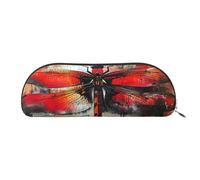 Dance With Music Print Receive Bag Makeup Bag Cosmetic Bags Travel Storage Bag Toiletry Receive Bags Pencil Case Pencil Bag, Abstract Red Dragonfly, One Size