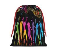 Dance With Music -Print Soft Drawstring Gifts Bags Pouches For Wedding Favors & Party Events, Bulk Storage (Multi-Use) S Size
