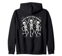Dance With Your Demons Skeleton Party Zip Hoodie