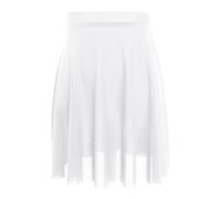DanceDaily Adult Ballet Dance Skirt Women Soft Mesh Dance Skirts Pull on Elastic Waist Ballerina Clothing, White, XL