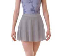 DanceDaily Adult Ballet Dance Skirt Women Soft Mesh Dance Skirts Pull on Elastic Waist Ballerina Clothing, Grey, M