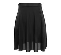 DanceDaily Adult Ballet Dance Skirt Women Soft Mesh Dance Skirts Pull on Elastic Waist Ballerina Clothing, Black, M