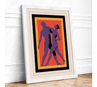 Dancefloor Embrace Modern Framed Wall Art Print A1 (84.1×59.4cm) White, Wall Decor for Living Room, Bedroom, Office & Home, Ready to Hang, Art Gift