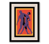 Dancefloor Embrace Modern Framed Wall Art Print A4 (29.7×21cm) Black, Wall Decor for Living Room, Bedroom, Office & Home, Ready to Hang, Art Gift